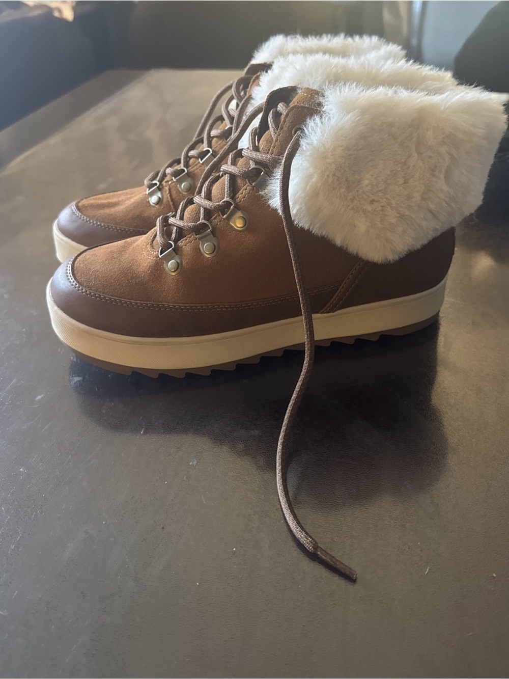 Koolaburra by UGG® Tynlee Lace-Up Waterproof Bootie in Chestnut Women's Size 8